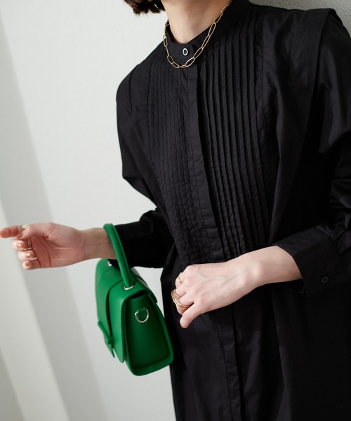 DISCOAT(ディスコート)の「【WEB限定】ピンタック肩タックワンピース(シャツワンピース・レディース・ホワイト/ブラック・FREE)」の19枚目の写真