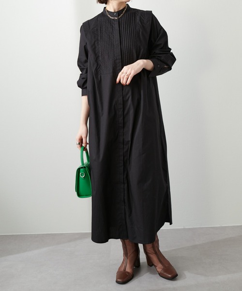 DISCOAT(ディスコート)の「【WEB限定】ピンタック肩タックワンピース(シャツワンピース・レディース・ホワイト/ブラック・FREE)」の21枚目の写真