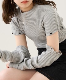 【新色追加】袖ボタン取り外しリブニット