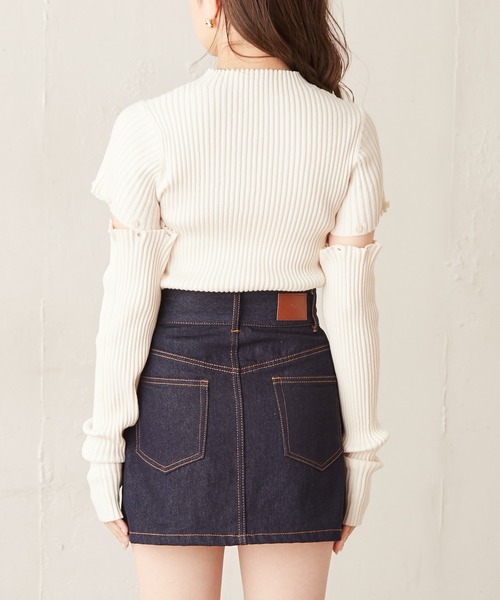 Chico（チコ）の「【新色追加】袖ボタン取り外しリブニット（ニット/セーター・レディース・ピンク/アイボリー/ホワイト系その他2/ピンク系その他2/ブラック/グレー・FREE）」の15枚目の写真