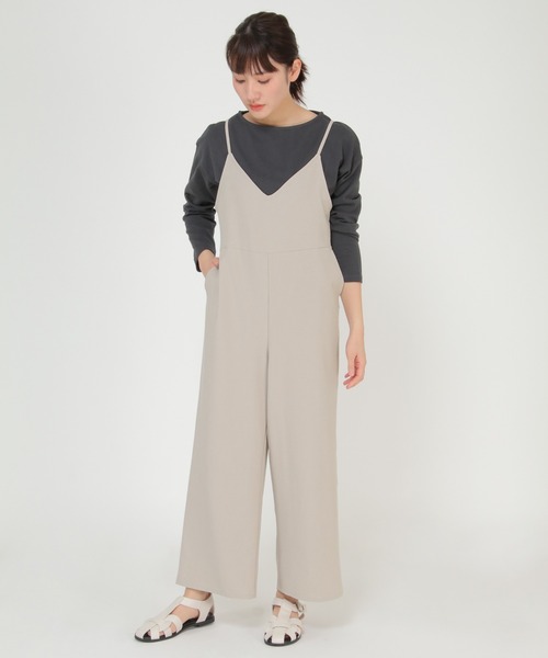 ikka(イッカ)の「バックリボンキャミサロペット(サロペット/オーバーオール・レディース・ブラック/ベージュ・M/L)」の15枚目の写真