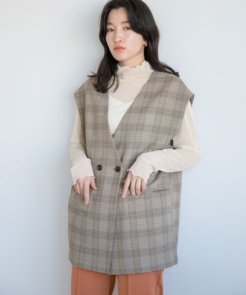 LOWRYS FARM(ローリーズファーム)の「バスケットベスト 260531(その他アウター・レディース・アイボリー/チャコールグレー/グレー系その他/グリーン/パープル/オレンジ/ブルー/その他19・FREE)」の4枚目の写真