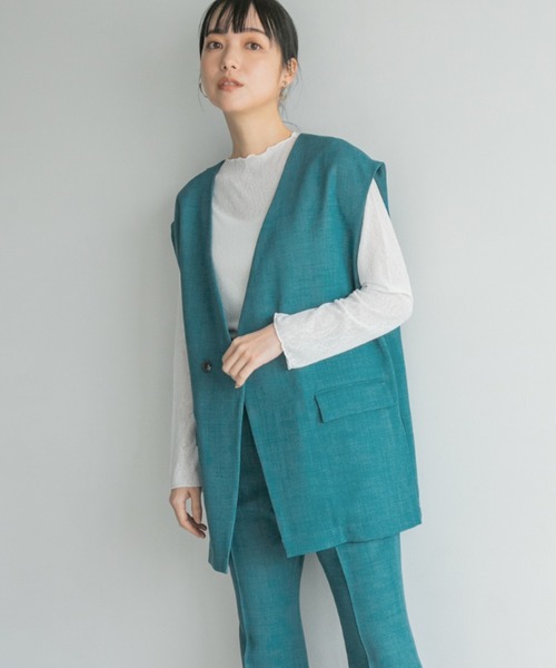 LOWRYS FARM(ローリーズファーム)の「バスケットベスト 260531(その他アウター・レディース・アイボリー/チャコールグレー/グレー系その他/グリーン/パープル/オレンジ/ブルー/その他19・FREE)」の6枚目の写真