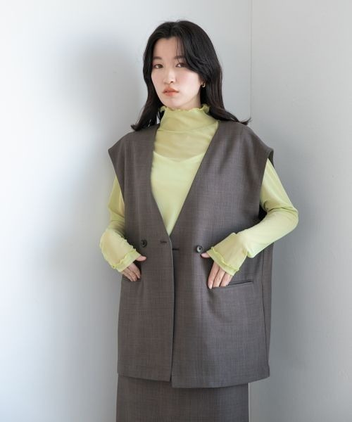 LOWRYS FARM(ローリーズファーム)の「バスケットベスト 260531(その他アウター・レディース・アイボリー/チャコールグレー/グレー系その他/グリーン/パープル/オレンジ/ブルー/その他19・FREE)」の12枚目の写真