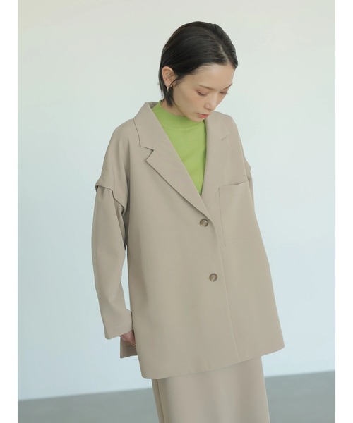 rem closet（レムクローゼット）の「ダブルクロスジャケット（その他アウター・レディース・ブラック/ベージュ・FREE）」の3枚目の写真