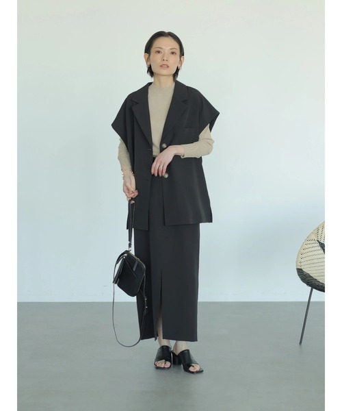 rem closet（レムクローゼット）の「ダブルクロスジャケット（その他アウター・レディース・ブラック/ベージュ・FREE）」の9枚目の写真