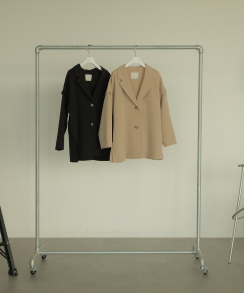 rem closet（レムクローゼット）の「ダブルクロスジャケット（その他アウター・レディース・ブラック/ベージュ・FREE）」の14枚目の写真