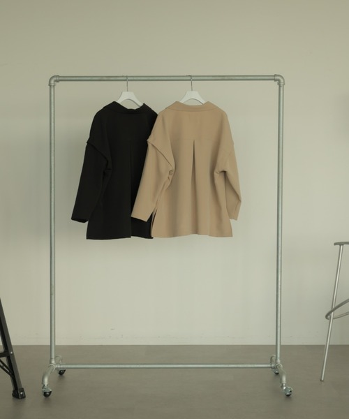 rem closet（レムクローゼット）の「ダブルクロスジャケット（その他アウター・レディース・ブラック/ベージュ・FREE）」の6枚目の写真