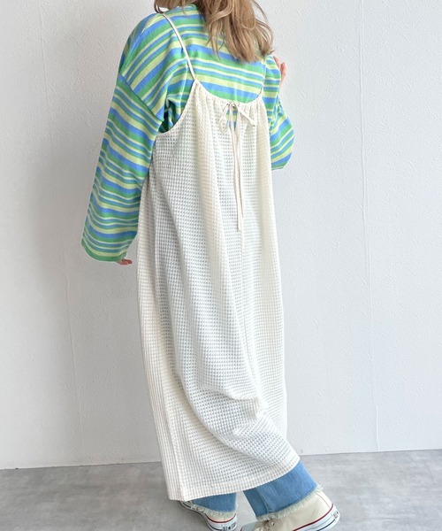 w closet（ダブルクローゼット）の「【SETUP対応】後ろリボンキャミワンピース（ワンピース・レディース・キナリ/ライム/ブルー・FREE）」の7枚目の写真