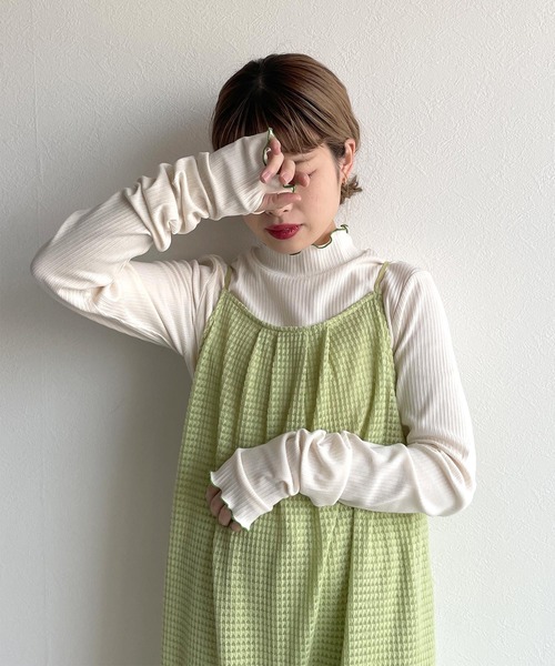 w closet（ダブルクローゼット）の「【SETUP対応】後ろリボンキャミワンピース（ワンピース・レディース・キナリ/ライム/ブルー・FREE）」の14枚目の写真