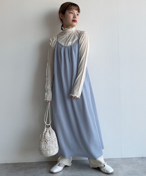 w closet（ダブルクローゼット）の「【SETUP対応】後ろリボンキャミワンピース（ワンピース・レディース・キナリ/ライム/ブルー・FREE）」の20枚目の写真