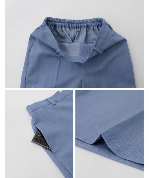 Re:EDIT（リエディ）の「[低身長サイズ有]2WAYカラーツイル裾リボンセンタープレスパンツ（その他パンツ・レディース・キャメル/アイボリー/オレンジ/ブルー/ブラック・LARGE/MEDIUM/SHORT）」の7枚目の写真