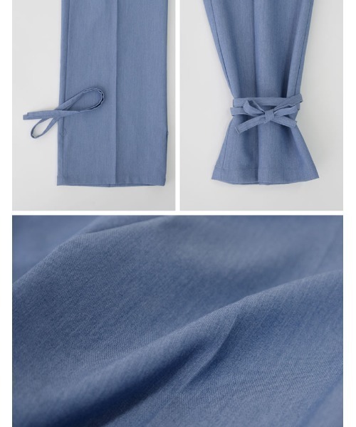 Re:EDIT（リエディ）の「[低身長サイズ有]2WAYカラーツイル裾リボンセンタープレスパンツ（その他パンツ・レディース・キャメル/アイボリー/オレンジ/ブルー/ブラック・LARGE/MEDIUM/SHORT）」の8枚目の写真