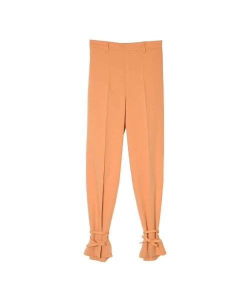 Re:EDIT（リエディ）の「[低身長サイズ有]2WAYカラーツイル裾リボンセンタープレスパンツ（その他パンツ・レディース・キャメル/アイボリー/オレンジ/ブルー/ブラック・LARGE/MEDIUM/SHORT）」の16枚目の写真