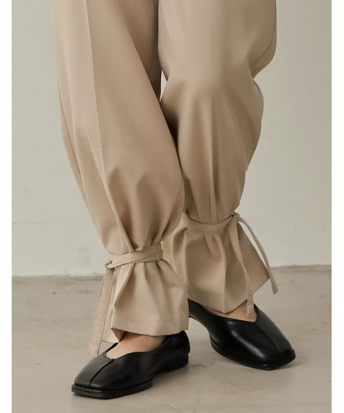 Re:EDIT（リエディ）の「[低身長サイズ有]2WAYカラーツイル裾リボンセンタープレスパンツ（その他パンツ・レディース・キャメル/アイボリー/オレンジ/ブルー/ブラック・LARGE/MEDIUM/SHORT）」の22枚目の写真