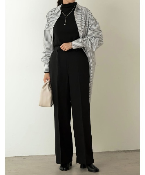 Re:EDIT（リエディ）の「[低身長サイズ有]2WAYカラーツイル裾リボンセンタープレスパンツ（その他パンツ・レディース・キャメル/アイボリー/オレンジ/ブルー/ブラック・LARGE/MEDIUM/SHORT）」の21枚目の写真