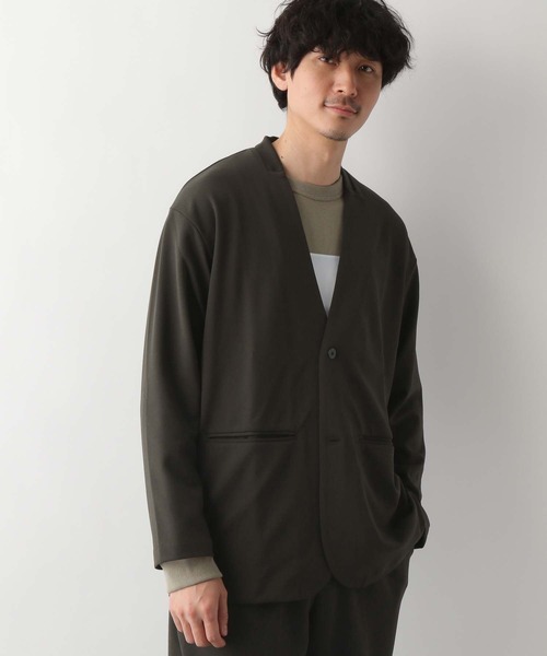 GLOBAL WORK（グローバルワーク）の「ジョーゼットノーカラージャケット/255802（ノーカラージャケット・メンズ・チャコールグレー/ネイビー/ライトグレー・MEDIUM/LARGE/SMALL）」の4枚目の写真