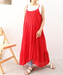 moment+ | インド綿100%コットンボイル ピンタックキャミワンピース(裏地付き)(ワンピース)