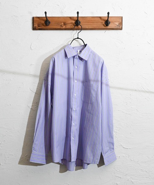 Anytime Songs（エニータイムソングス）の「綿ブロードレギュラーカラーLSシャツ（シャツ/ブラウス・メンズ・ホワイト/サックスブルー/グリーン/グレイッシュベージュ/ブラック/ホワイト系その他/ラベンダー/イエロー/サックスブルー系/ブラック系その他/グリーン系その他・MEDIUM/X-LARGE/LARGE）」の10枚目の写真