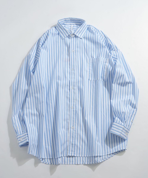 Anytime Songs（エニータイムソングス）の「綿ブロードレギュラーカラーLSシャツ（シャツ/ブラウス・メンズ・ホワイト/サックスブルー/グリーン/グレイッシュベージュ/ブラック/ホワイト系その他/ラベンダー/イエロー/サックスブルー系/ブラック系その他/グリーン系その他・MEDIUM/X-LARGE/LARGE）」の3枚目の写真