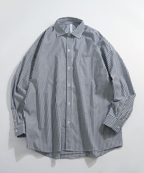 Anytime Songs（エニータイムソングス）の「綿ブロードレギュラーカラーLSシャツ（シャツ/ブラウス・メンズ・ホワイト/サックスブルー/グリーン/グレイッシュベージュ/ブラック/ホワイト系その他/ラベンダー/イエロー/サックスブルー系/ブラック系その他/グリーン系その他・MEDIUM/X-LARGE/LARGE）」の5枚目の写真