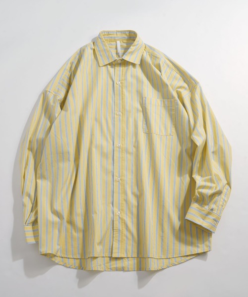 Anytime Songs（エニータイムソングス）の「綿ブロードレギュラーカラーLSシャツ（シャツ/ブラウス・メンズ・ホワイト/サックスブルー/グリーン/グレイッシュベージュ/ブラック/ホワイト系その他/ラベンダー/イエロー/サックスブルー系/ブラック系その他/グリーン系その他・MEDIUM/X-LARGE/LARGE）」の11枚目の写真