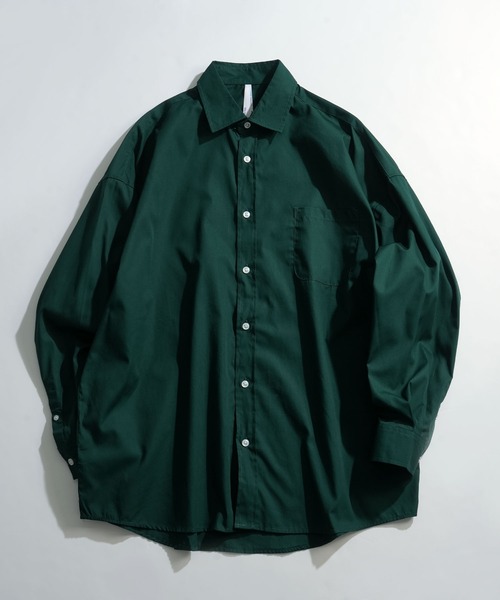 Anytime Songs（エニータイムソングス）の「綿ブロードレギュラーカラーLSシャツ（シャツ/ブラウス・メンズ・ホワイト/サックスブルー/グリーン/グレイッシュベージュ/ブラック/ホワイト系その他/ラベンダー/イエロー/サックスブルー系/ブラック系その他/グリーン系その他・MEDIUM/X-LARGE/LARGE）」の6枚目の写真