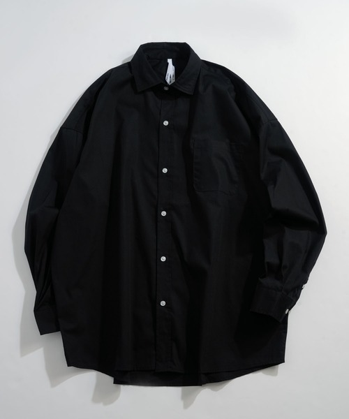 Anytime Songs（エニータイムソングス）の「綿ブロードレギュラーカラーLSシャツ（シャツ/ブラウス・メンズ・ホワイト/サックスブルー/グリーン/グレイッシュベージュ/ブラック/ホワイト系その他/ラベンダー/イエロー/サックスブルー系/ブラック系その他/グリーン系その他・MEDIUM/X-LARGE/LARGE）」の4枚目の写真