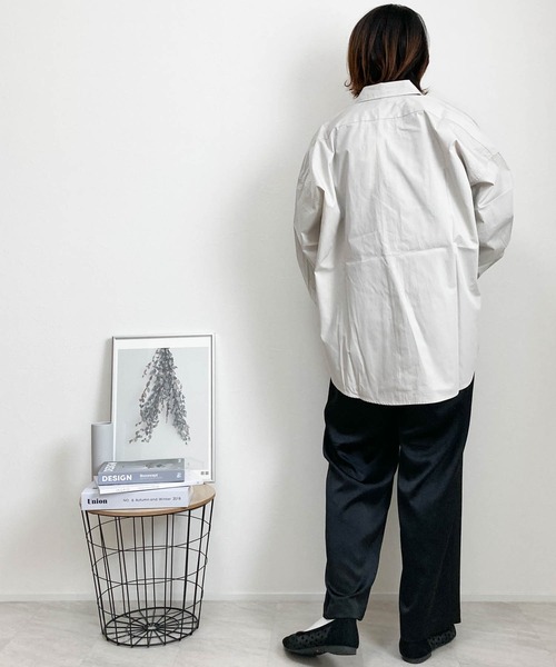 Anytime Songs（エニータイムソングス）の「綿ブロードレギュラーカラーLSシャツ（シャツ/ブラウス・メンズ・ホワイト/サックスブルー/グリーン/グレイッシュベージュ/ブラック/ホワイト系その他/ラベンダー/イエロー/サックスブルー系/ブラック系その他/グリーン系その他・MEDIUM/X-LARGE/LARGE）」の15枚目の写真