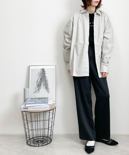 Anytime Songs（エニータイムソングス）の「綿ブロードレギュラーカラーLSシャツ（シャツ/ブラウス・メンズ・ホワイト/サックスブルー/グリーン/グレイッシュベージュ/ブラック/ホワイト系その他/ラベンダー/イエロー/サックスブルー系/ブラック系その他/グリーン系その他・MEDIUM/X-LARGE/LARGE）」の13枚目の写真