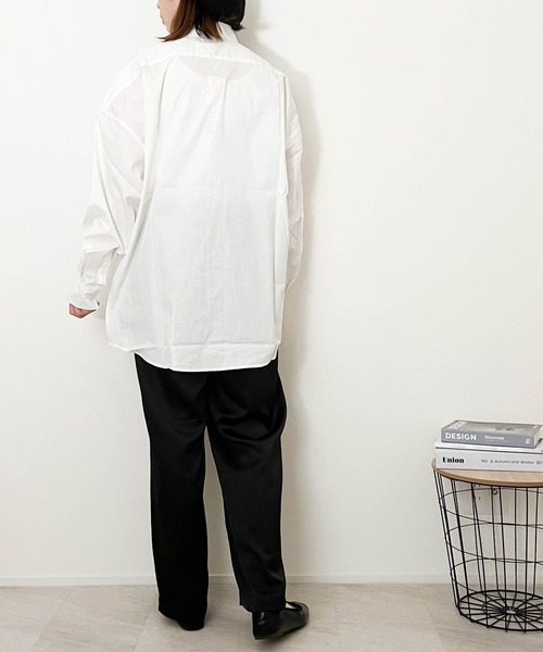 Anytime Songs（エニータイムソングス）の「綿ブロードレギュラーカラーLSシャツ（シャツ/ブラウス・メンズ・ホワイト/サックスブルー/グリーン/グレイッシュベージュ/ブラック/ホワイト系その他/ラベンダー/イエロー/サックスブルー系/ブラック系その他/グリーン系その他・MEDIUM/X-LARGE/LARGE）」の19枚目の写真