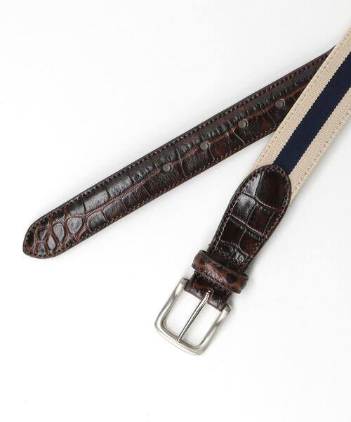 green label relaxing(グリーンレーベルリラクシング)の「クロコ型押し×テープ コンビ ベルト(ベルト・メンズ・その他1/その他2/その他3・M/L)」の4枚目の写真
