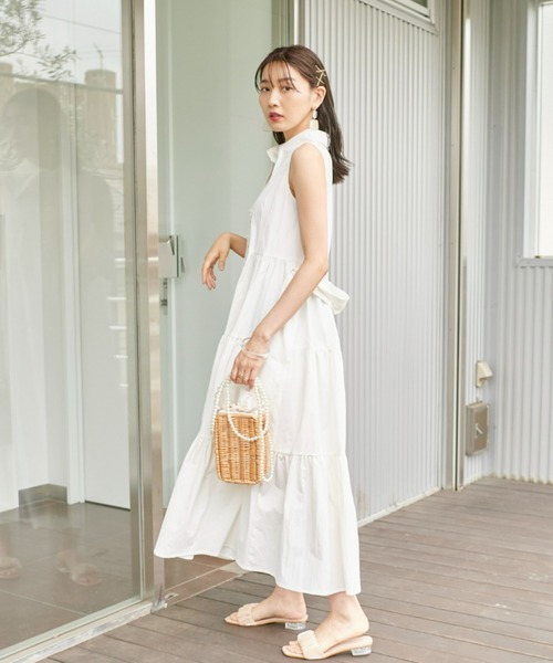 VIOLETTA（ヴィオレッタ）の「バリモアカラーティアードシャツワンピース（ワンピース・レディース・ホワイト/ベージュ・FREE）」の2枚目の写真