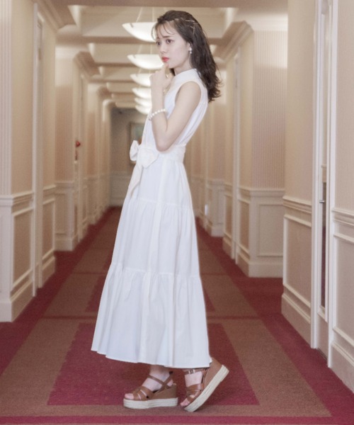 VIOLETTA（ヴィオレッタ）の「バリモアカラーティアードシャツワンピース（ワンピース・レディース・ホワイト/ベージュ・FREE）」の10枚目の写真