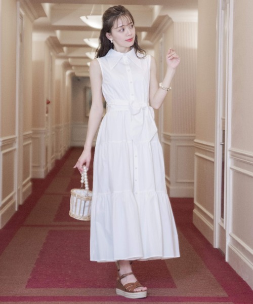 VIOLETTA（ヴィオレッタ）の「バリモアカラーティアードシャツワンピース（ワンピース・レディース・ホワイト/ベージュ・FREE）」の15枚目の写真