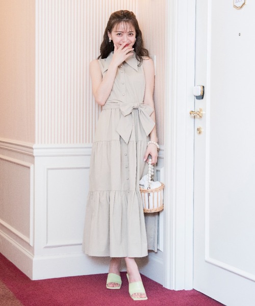 VIOLETTA（ヴィオレッタ）の「バリモアカラーティアードシャツワンピース（ワンピース・レディース・ホワイト/ベージュ・FREE）」の18枚目の写真