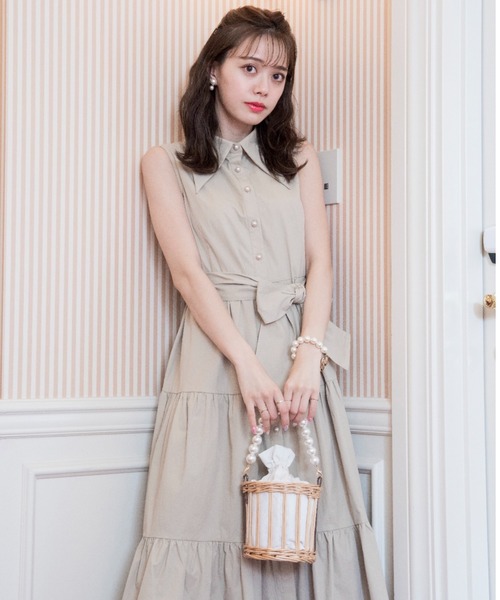 VIOLETTA（ヴィオレッタ）の「バリモアカラーティアードシャツワンピース（ワンピース・レディース・ホワイト/ベージュ・FREE）」の21枚目の写真