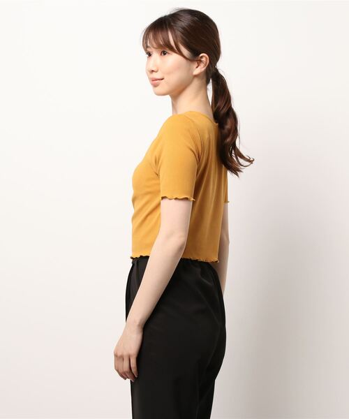 Cheek(チーク)の「メローミニTee(Tシャツ/カットソー・レディース・チャコールグレー/アイボリー/マスタード/ホワイト×ブラック・MEDIUM)」の22枚目の写真