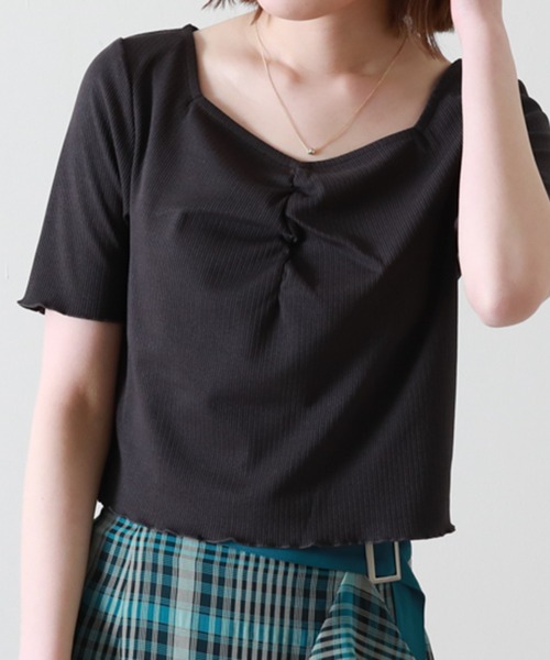 Cheek(チーク)の「メローミニTee(Tシャツ/カットソー・レディース・チャコールグレー/アイボリー/マスタード/ホワイト×ブラック・MEDIUM)」の7枚目の写真
