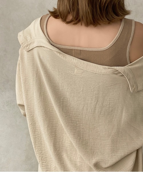 apres jour clair（アプレジュールクレア）の「【apres jour clair】バイカラーリブタンク【ZOZOTOWN限定アイテム】（タンクトップ・レディース・アイボリー/ブラウン系その他/ベージュ・X-LARGE/フリー）」の7枚目の写真