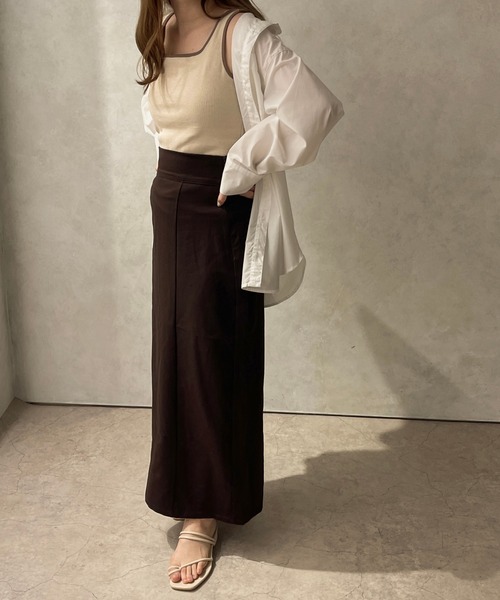 apres jour clair（アプレジュールクレア）の「【apres jour clair】バイカラーリブタンク【ZOZOTOWN限定アイテム】（タンクトップ・レディース・アイボリー/ブラウン系その他/ベージュ・X-LARGE/フリー）」の10枚目の写真