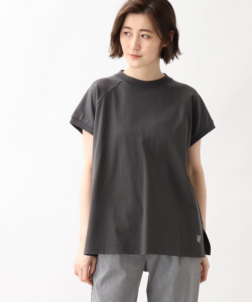 grove(グローブ)の「grove×Something モックネックTシャツ(Tシャツ/カットソー・レディース・アイボリー/ダークグレー/レッド系1・02/03)」の3枚目の写真