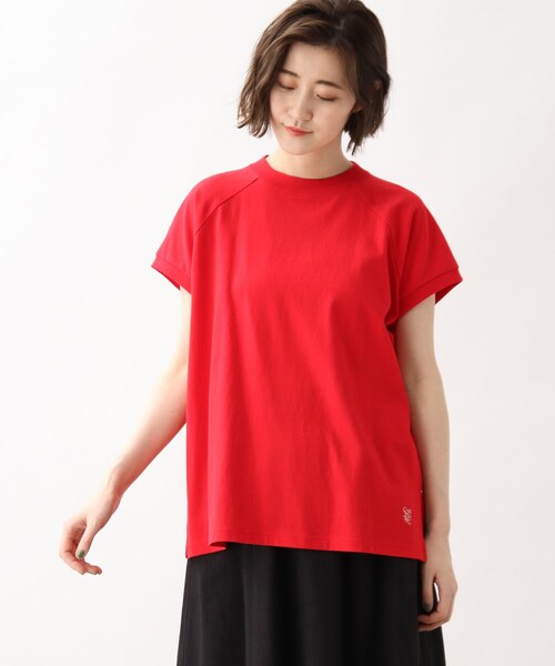 grove(グローブ)の「grove×Something モックネックTシャツ(Tシャツ/カットソー・レディース・アイボリー/ダークグレー/レッド系1・02/03)」の4枚目の写真