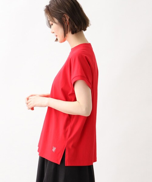 grove(グローブ)の「grove×Something モックネックTシャツ(Tシャツ/カットソー・レディース・アイボリー/ダークグレー/レッド系1・02/03)」の5枚目の写真