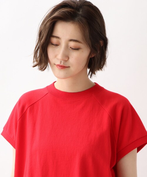 grove(グローブ)の「grove×Something モックネックTシャツ(Tシャツ/カットソー・レディース・アイボリー/ダークグレー/レッド系1・02/03)」の7枚目の写真