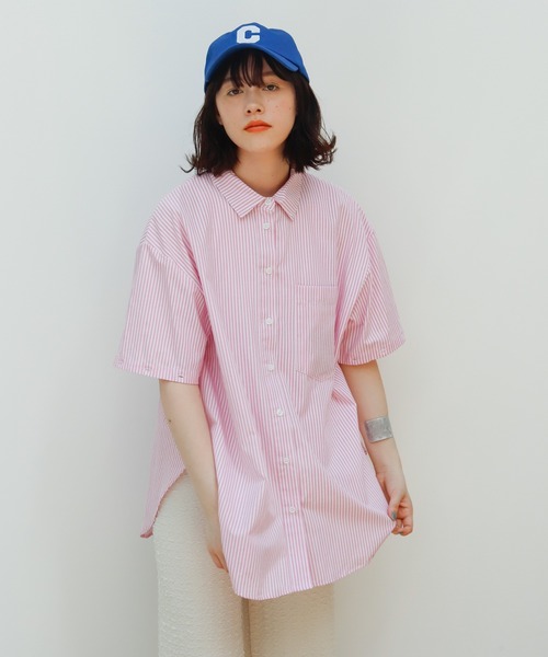 Birthday room(バースデイルーム)の「2WAYストライプシャツ(シャツ/ブラウス・レディース・ピンク/ブルー・FREE)」の20枚目の写真