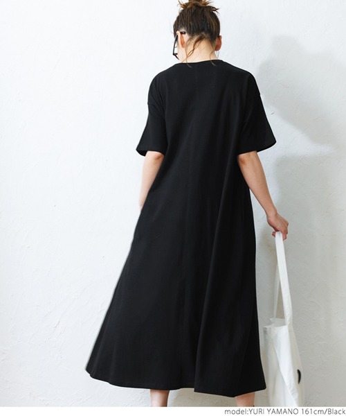 coca(coca)(コカ)の「半袖Aラインワンピース(ワンピース・レディース・ホワイト/ブラック/カーキ・ONE SIZE)」の8枚目の写真