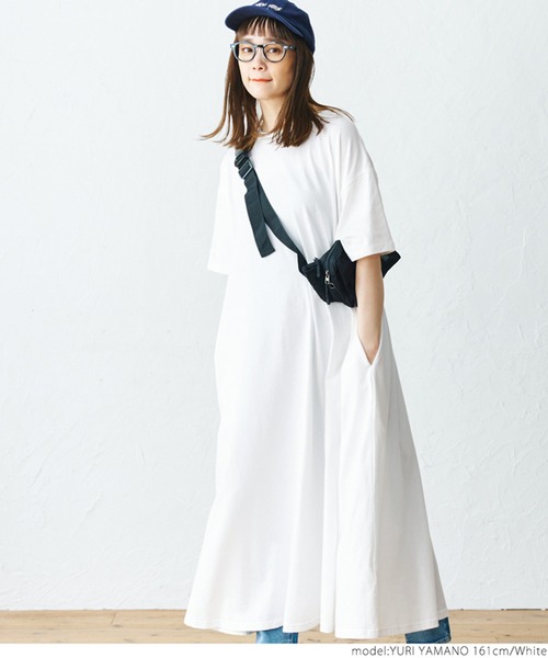 coca(coca)(コカ)の「半袖Aラインワンピース(ワンピース・レディース・ホワイト/ブラック/カーキ・ONE SIZE)」の12枚目の写真