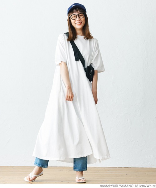 coca(coca)(コカ)の「半袖Aラインワンピース(ワンピース・レディース・ホワイト/ブラック/カーキ・ONE SIZE)」の13枚目の写真