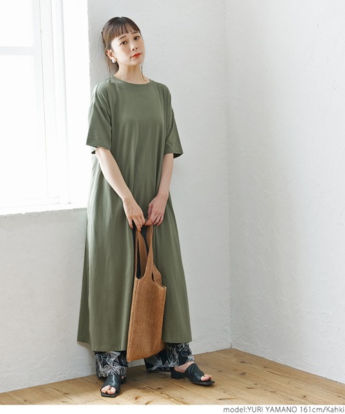 coca(coca)(コカ)の「半袖Aラインワンピース(ワンピース・レディース・ホワイト/ブラック/カーキ・ONE SIZE)」の17枚目の写真